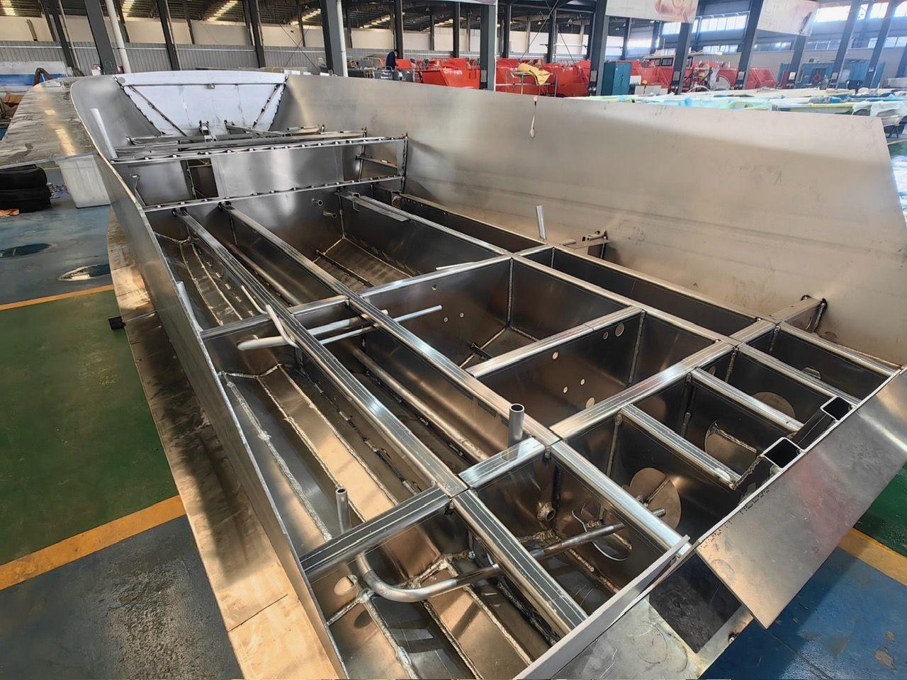 Aluminium hull frame under construction