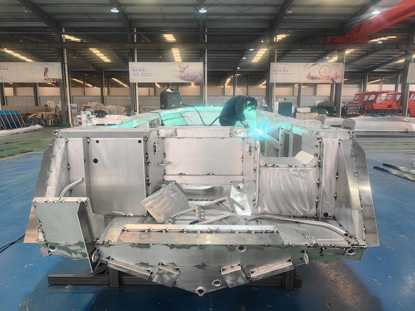 Hull with the console area installed