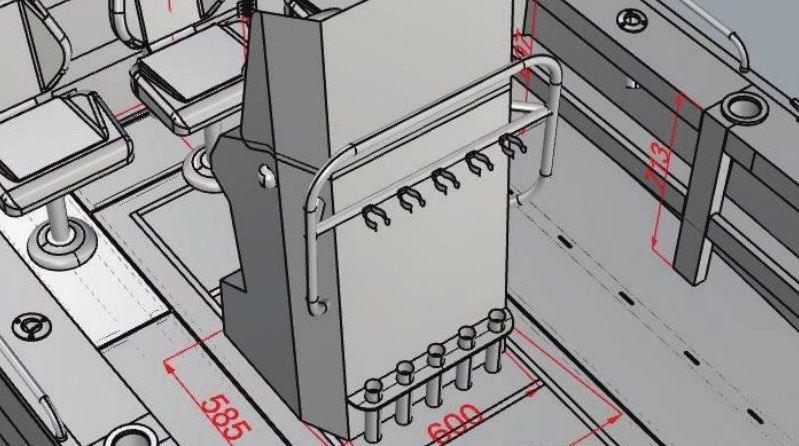 River Ocean: Console rod storage